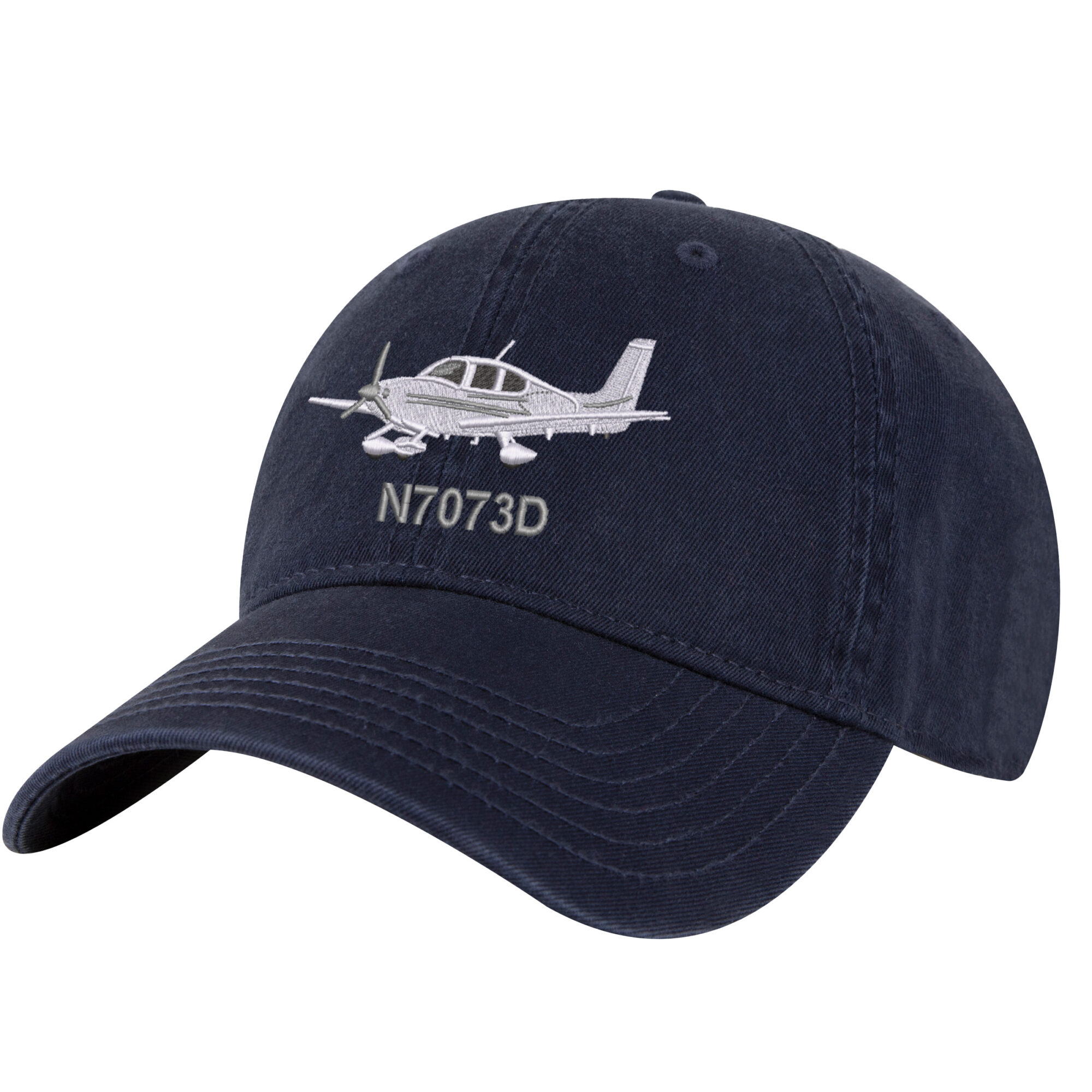 Custom SR22 SR20 Airplane Pilot Hat - Personalized Tail Number Aviation Cap - Great Pilot Gift 4 24A NVY Navy SR22 Airplane Custom Tail Number Hat Cirrus