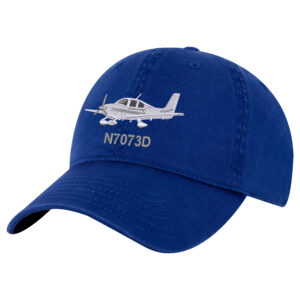 24A RBL Royal Blue SR22 Airplane Custom Tail Number Hat Cirrus
