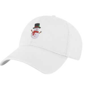 117A WHT White Snowman Christmas Baseball Cap