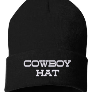105CB Cowboy Hat Cuffed Beanie Black