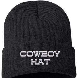 105CB Cowboy Hat Cuffed Beanie Charcoal Heather