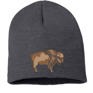 63B Bison Tatanka Buffalo Beanie Charcoal Gray