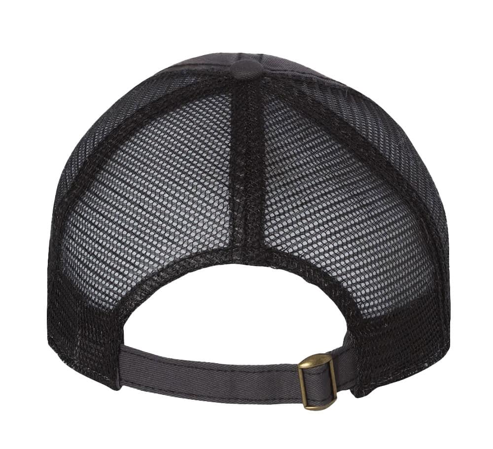 Image shows a distressed trucker hat with "Long Lived Cowgirls" embroidered on the front. The hat features a mesh back and snapback closure.