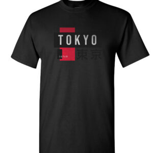 P125T BLK Black Front High Tokyo Japan Tee