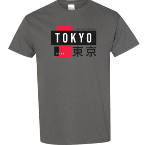 P125T CHR Charcoal Front High Tokyo Japan Tee