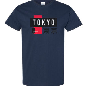 P125T NVY Navy Front High Tokyo Japan Tee