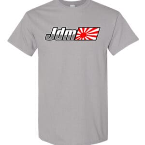 JDM Logo With Japanese Rising Sun T-shirt made from 100% heavy cotton.