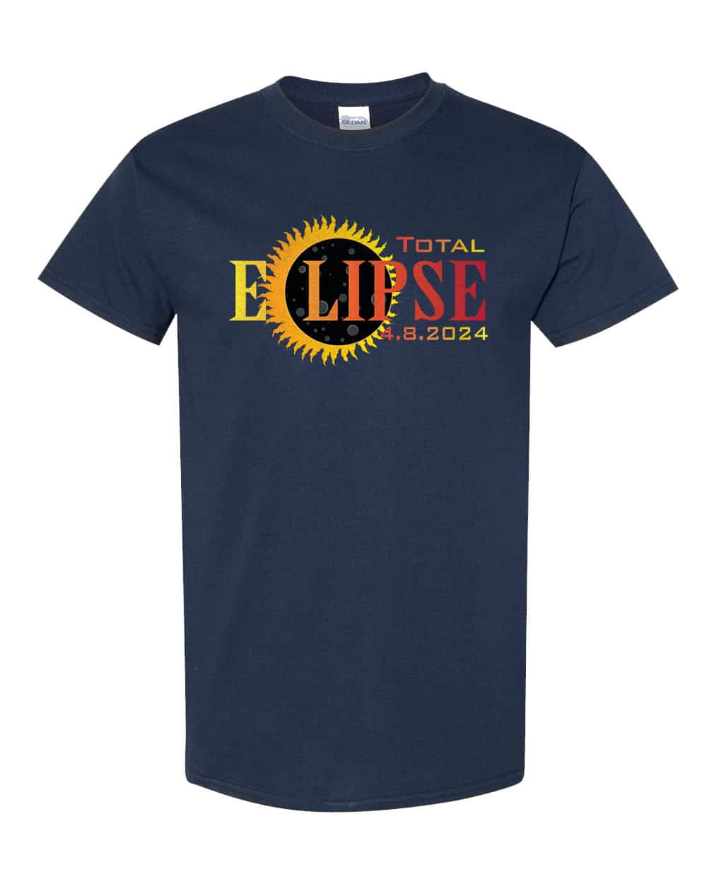 Total Eclipse 4.8.2024 Tee: Embrace the Celestial Phenomenon! 3 P132T NVY Navy Front High Total Solar Eclipse 2024