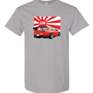 JDM MK4 Supra Car Tee with Japanese Sun Supra design made from 100% heavy cotton.