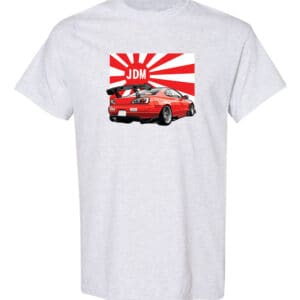 JDM MK4 Supra Car Tee with Japanese Sun Supra design made from 100% heavy cotton.