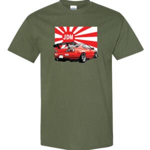 JDM MK4 Supra Car Tee with Japanese Sun Supra design made from 100% heavy cotton.