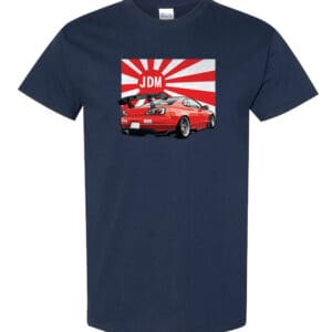 JDM MK4 Supra Car Tee with Japanese Sun Supra design made from 100% heavy cotton.