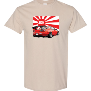 JDM MK4 Supra Car Tee with Japanese Sun Supra design made from 100% heavy cotton.