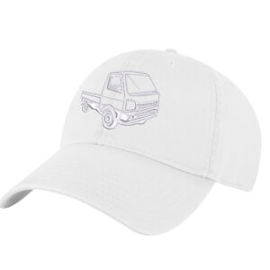 JDM Mini Truck Hat featuring embroidered kei truck design on a black baseball cap