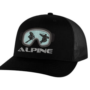 Ski goggles embroidered trucker hat - Alpine snapback mesh cap for skiers