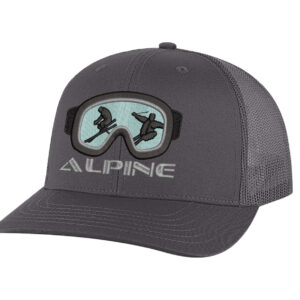 Ski goggles embroidered trucker hat - Alpine snapback mesh cap for skiers