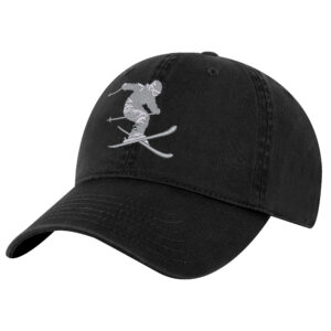 Skier hat – embroidered silhouette baseball cap, 100% cotton, strapback
