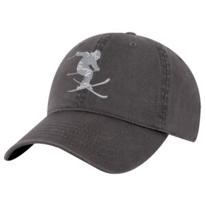 Skier hat – embroidered silhouette baseball cap, 100% cotton, strapback