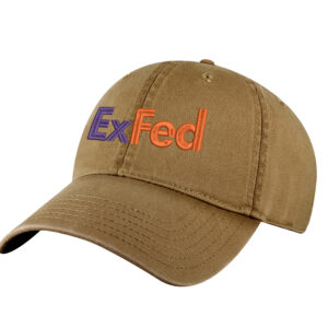 ExFed parody embroidered dad hat - FedEx-inspired cotton baseball cap for delivery drivers