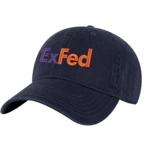 ExFed parody embroidered dad hat - FedEx-inspired cotton baseball cap for delivery drivers