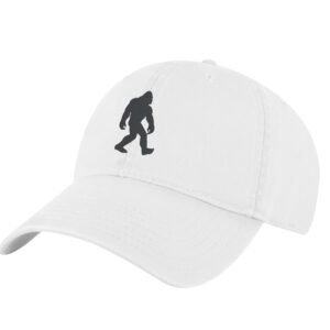 Bigfoot embroidered hat on adjustable chino twill baseball cap with Sasquatch design
