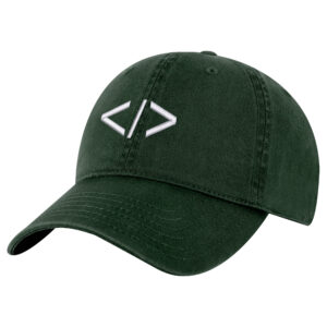 Coding Hat featuring embroidered HTML tag symbol for developers and programmers