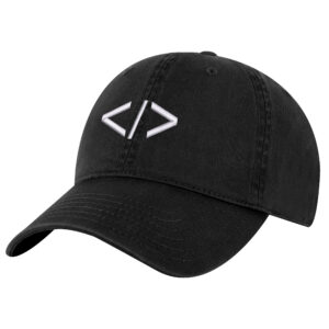 Coding Hat featuring embroidered HTML tag symbol for developers and programmers