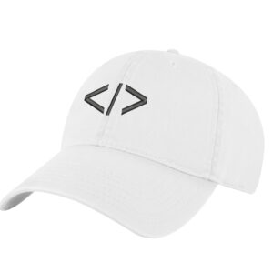 Coding Hat featuring embroidered HTML tag symbol for developers and programmers