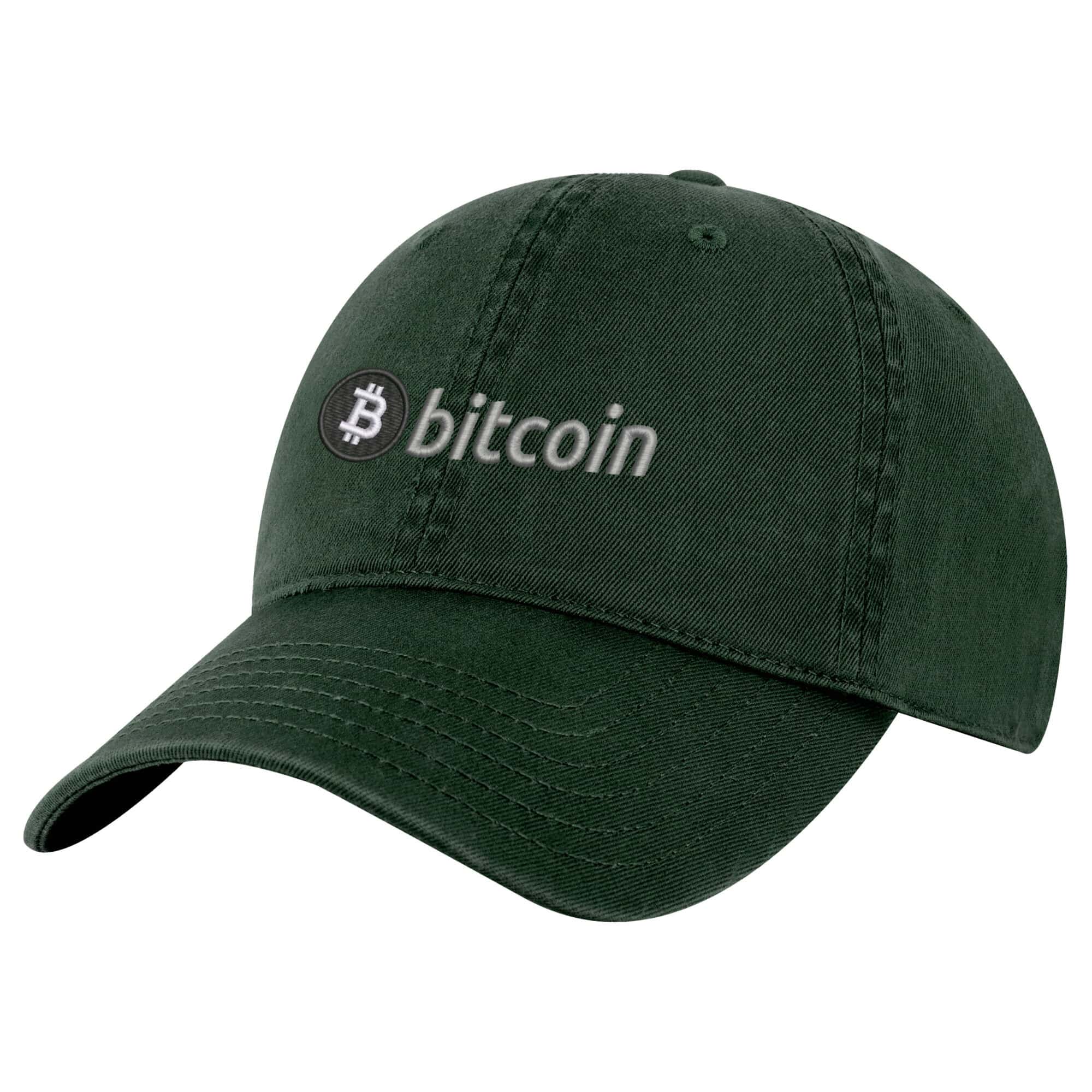 Bitcoin BTC Baseball Hat – Embroidered BTC Logo Adjustable Hat 8 Bitcoin baseball cap featuring an embroidered BTC logo on the front, adjustable strap at the back, and a pre-curved visor.