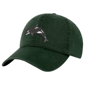 Embroidered killer whale hat – dark green orca baseball cap