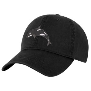 Embroidered killer whale hat – dark green orca baseball cap