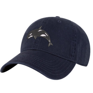 Embroidered killer whale hat – dark green orca baseball cap