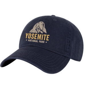 Embroidered Yosemite National Park cotton dad hat with mountain design