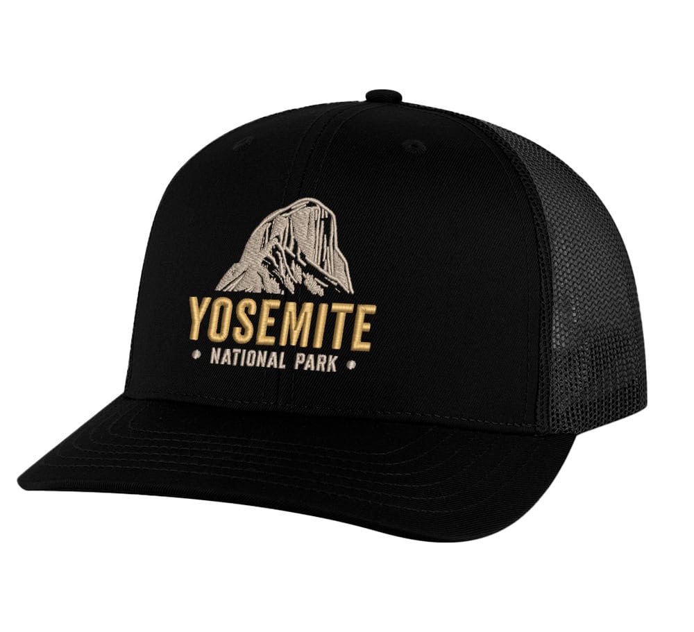 Yosemite Snapback – Classic Trucker Hat with Embroidered National Park Design 4 Classic structured Yosemite snapback with embroidered mountain and mesh back
