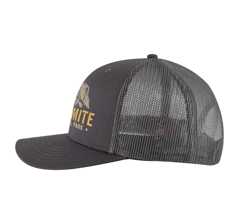 Yosemite Snapback – Classic Trucker Hat with Embroidered National Park Design 9 Classic structured Yosemite snapback with embroidered mountain and mesh back