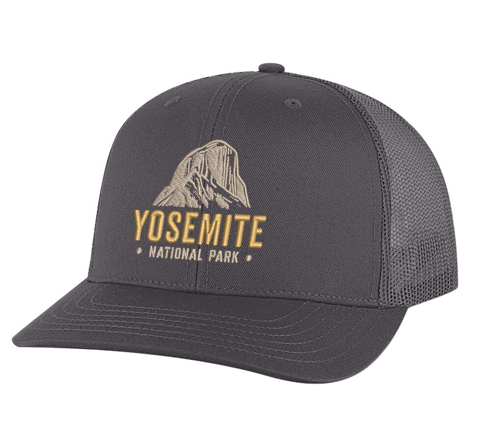 Yosemite Snapback – Classic Trucker Hat with Embroidered National Park Design 5 Classic structured Yosemite snapback with embroidered mountain and mesh back