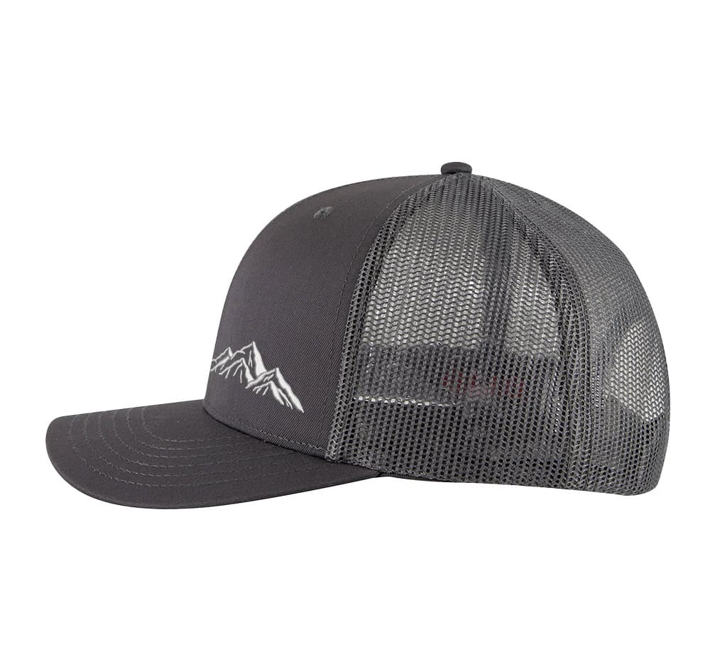 Mountain Snapback – Classic Trucker Hat with Embroidered Mountain Design 8 Classic snapback mountain trucker hat with embroidered mountain outline