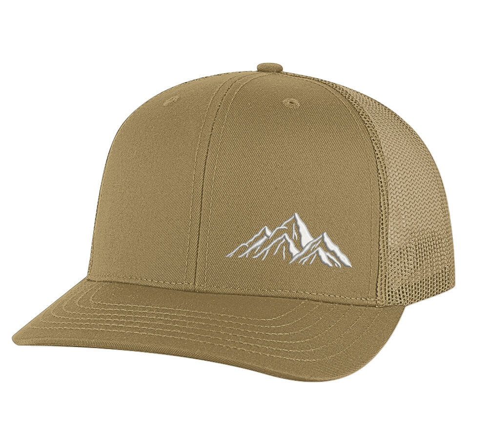 Mountain Snapback – Classic Trucker Hat with Embroidered Mountain Design 6 Classic snapback mountain trucker hat with embroidered mountain outline