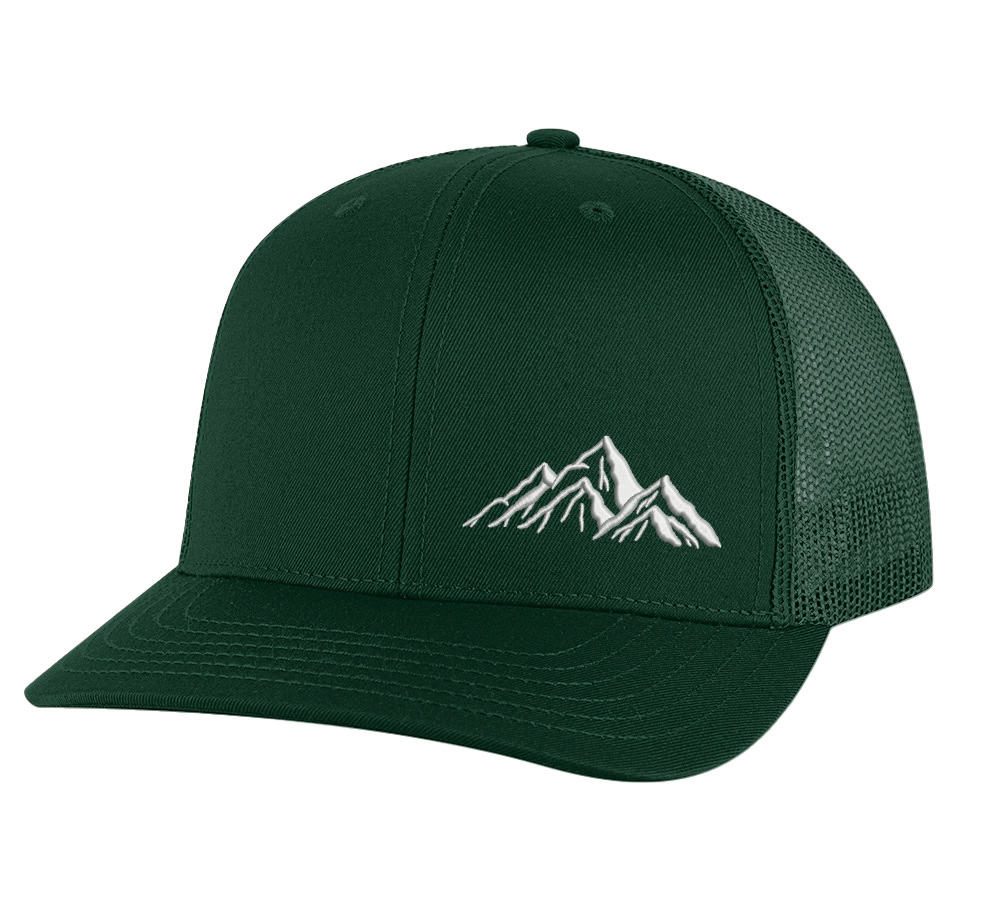 Mountain Snapback – Classic Trucker Hat with Embroidered Mountain Design 7 Classic snapback mountain trucker hat with embroidered mountain outline