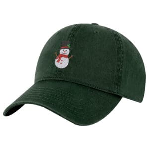 117A AGR Alpine Green Snowman Christmas Baseball Cap