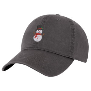117A CHR Charcoal Snowman Christmas Baseball Cap