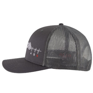 213R Charcoal Side View Motorcycle Life Truckerl Hat