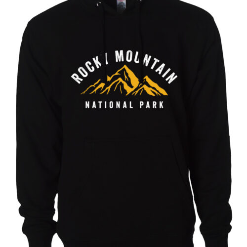 Rocky Mountain National Park hoodie with mountain graphic design