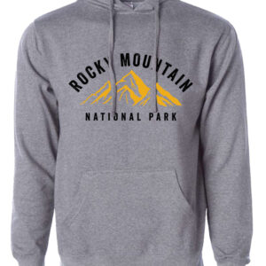 Rocky Mountain National Park hoodie with mountain graphic design