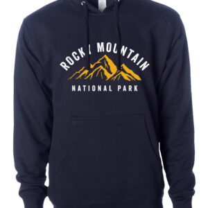 Rocky Mountain National Park hoodie with mountain graphic design